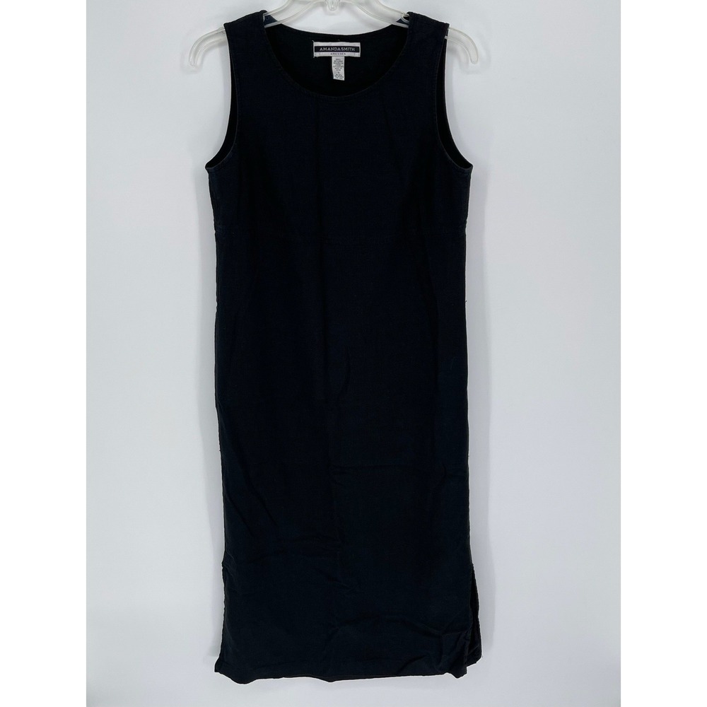 Amanda Smith Vintage Women's‎ Black Sleeveless Sheath Midi Dress Size 10